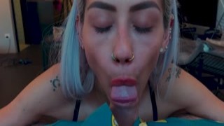 Veronica Leal gives an explosive blowjob